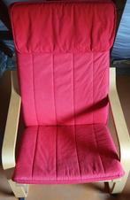 Fauteuil IKEA plaqué rouge, Bois, Utilisé, Enlèvement ou Envoi, 50 à 75 cm