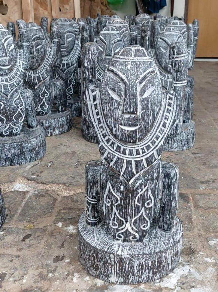 gagne koh lanta grâce au totem Tiki 50 cm en bois de bomoha, Huis en Inrichting, Woonaccessoires | Boeddhabeelden, Nieuw, Ophalen of Verzenden