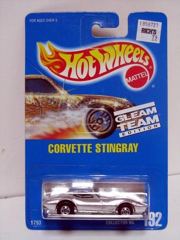 Corvette Stingray Hot Wheels #192 Blackwall Gleam Team 1991