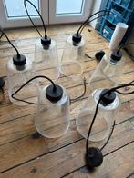 6 Lampes suspension, Maison & Meubles, Lampes | Suspensions, Enlèvement, Utilisé, Verre