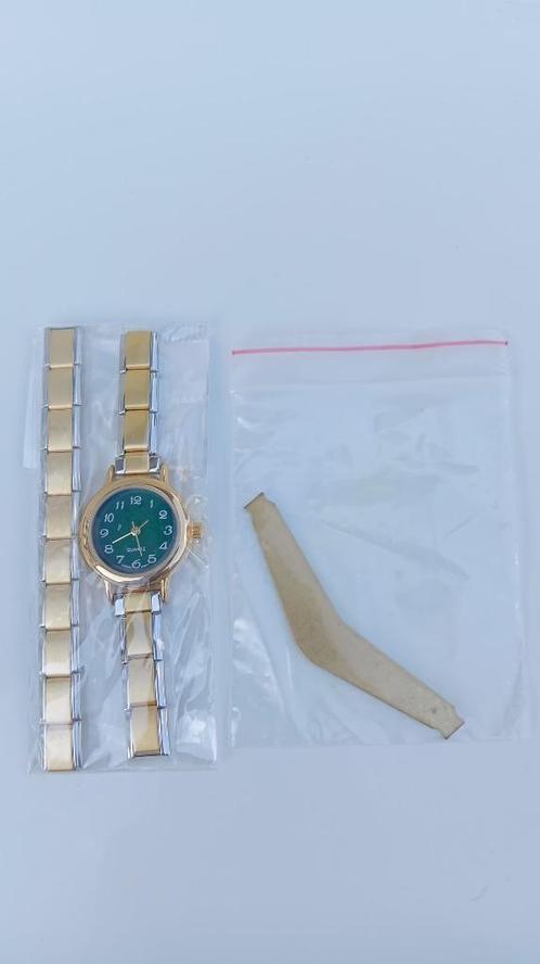 Italian charm bracelet horloge Uberry 9mm 16 schakels mood, Handtassen en Accessoires, Armbanden, Nieuw, Staal, Goud, Met bedels of kralen