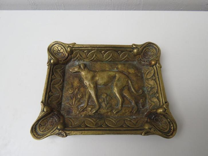 Vintage Asbak Art Nouveau hond, Antiek en Kunst, Curiosa en Brocante, Ophalen of Verzenden