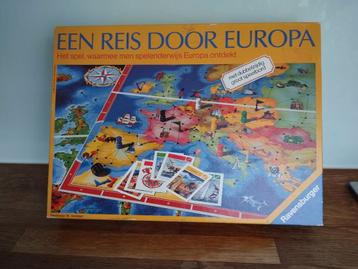 Bordspel "een reis door Europa" dubbelzijdig speelbord 1980  beschikbaar voor biedingen