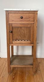 Vintage nachtkastje met marmeren blad – in perfecte staat, Ophalen, Gebruikt, Minder dan 45 cm, 70 cm of meer