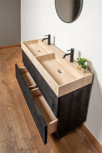 Design badkamermeubel-Lavabo van steigerhout, Enlèvement ou Envoi, Neuf