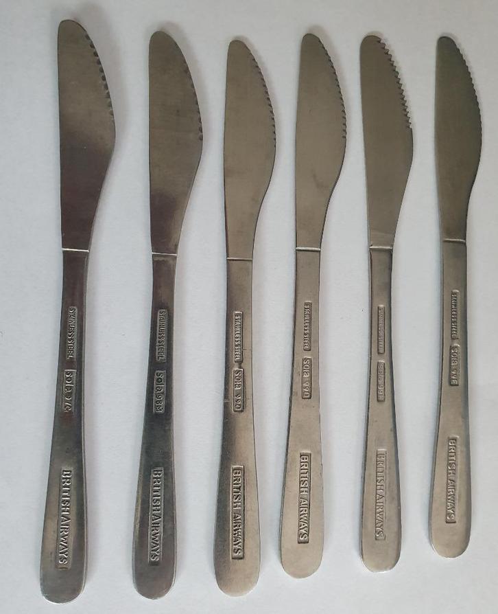 Vintage: 6 dessertmessen van British Airways merk Sola, Verzamelen, Luchtvaart en Vliegtuigspotten, Gebruikt, Ophalen of Verzenden