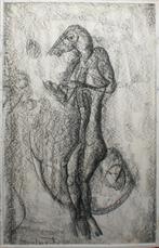 Charles Delporte (1928-2012: Mythisch personage (45 x 80 cm), Antiquités & Art, Art | Peinture | Moderne, Enlèvement ou Envoi