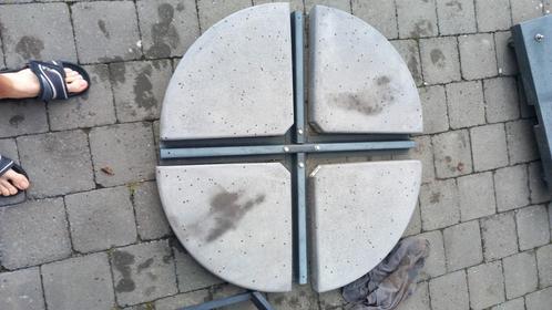 Strakke parasoltegels extra zwaar lichtgrijs, Tuin en Terras, Parasols, Zo goed als nieuw, Parasolvoet, Minder dan 1 meter, Ophalen