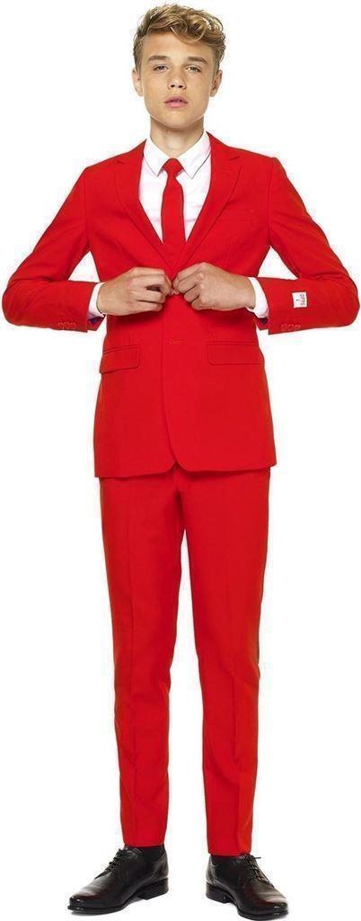 OppoSuits Kostuums - Red Devil Maat 134/140, Kinderen en Baby's, Kinderkleding | Maat 134, Nieuw, Jongen, Setje, Ophalen of Verzenden