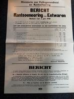 Poster 1940 aankondiging rantsoenering (repro), Ophalen of Verzenden