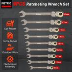 Ensemble de 9 clés à cliquet mixtes, Neuf, -, -, Shall