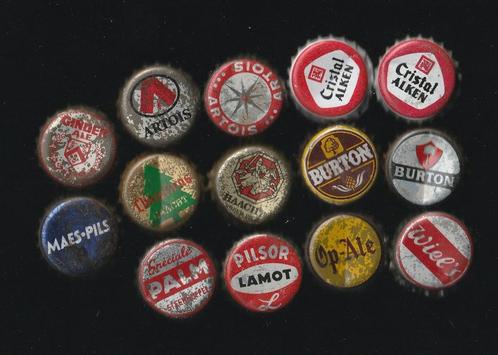 14 verschillende oude Belgische bier kroonkurken jaren '70, Verzamelen, Biermerken, Gebruikt, Overige typen, Palm, Ophalen of Verzenden