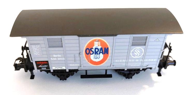 48853 Marklin HO - Gesloten goederenwagen"OSRAM" (C2500884), Hobby & Loisirs créatifs, Trains miniatures | HO, Comme neuf, Wagon