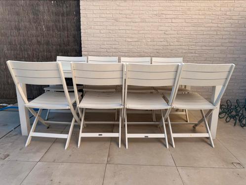 Tuintafel Bristol uitschuifbaar 14 plaasten + stoelen, Tuin en Terras, Tuintafels, Aluminium, Ophalen