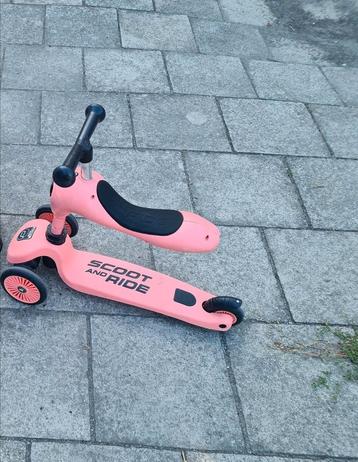 Scoot and ride 2 in 1 zalm roze, Enlèvement, Comme neuf