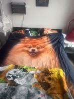 Twee personen bed, Huis en Inrichting, Ophalen, Gebruikt, Zwart, Tweepersoons