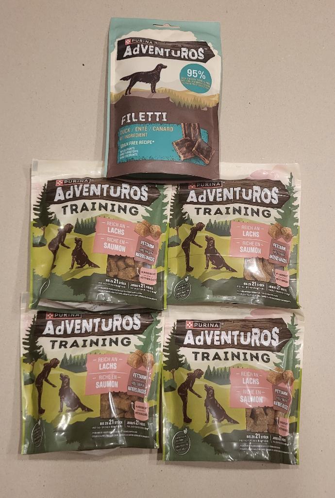 5x hondensnacks Purina Adventuros training (x4) & filetti, Dieren en Toebehoren, Dierenvoeding, Hond, Ophalen of Verzenden