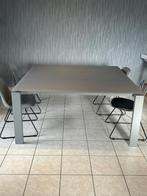 Eettafel glas grijs, Huis en Inrichting, Ophalen, Gebruikt, 150 tot 200 cm, Vierkant