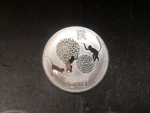 2016 Niue - Year of the monkey - 1 oz silver, Postzegels en Munten, Munten | Oceanië, Losse munt, Zilver, Ophalen of Verzenden
