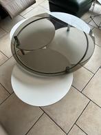 Glazen tafel, Huis en Inrichting, Ophalen, Gebruikt, Rond, 50 tot 100 cm