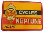 Panneau d'affichage Neptune Cycles, Collections, Marques & Objets publicitaires, Comme neuf, Enlèvement ou Envoi, Panneau publicitaire