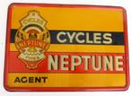 Reclamebord Neptune Cycles, Verzamelen, Ophalen of Verzenden, Zo goed als nieuw, Reclamebord