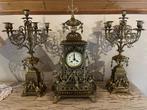 Klok en twee kandelaars in brons, Antiek en Kunst, Antiek | Klokken, Ophalen