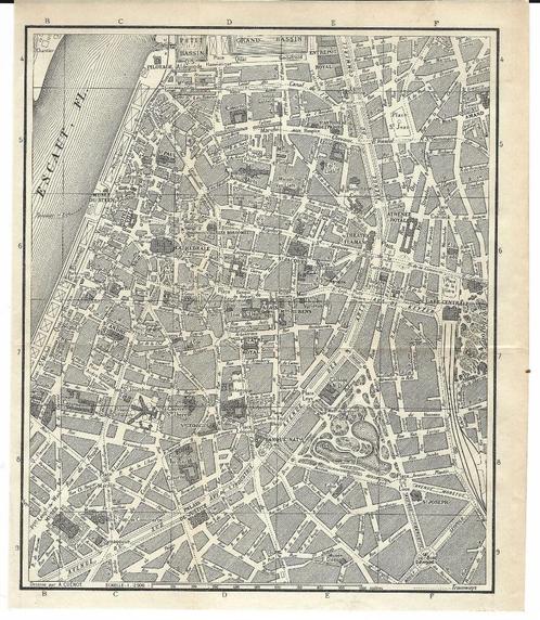 1910 - Antwerpen centrum - stadsplan, Boeken, Atlassen en Landkaarten, Ophalen of Verzenden
