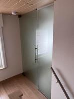 Glazen deur + vaste wand, Doe-het-zelf en Bouw, Deuren en Vliegenramen, Ophalen, Gebruikt, 80 tot 100 cm, 215 cm of meer