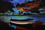 Landscape Kayak Painting, signed Joky Kamo, Antiquités & Art, Enlèvement