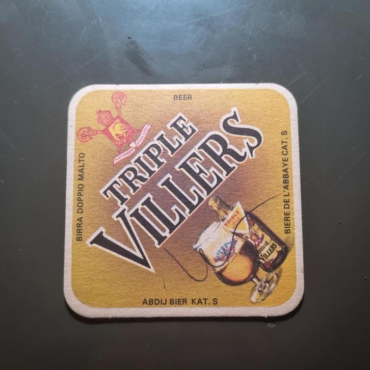 Sous Bock Triple Villers (modèle 1), Verzamelen, Biermerken, Gebruikt, Viltje(s), Overige merken, Ophalen of Verzenden