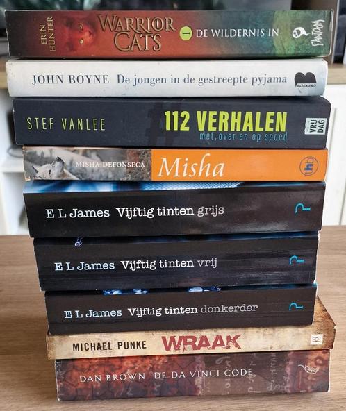 Lot Boeken ( 50 tinten grijs warrior cats da vinci code ...), Boeken, Romans, Gelezen, Ophalen of Verzenden
