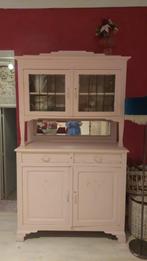 Houten roze vintage vitrine kast met, Ophalen, Gebruikt, 200 cm of meer, Vintage hollywood regency