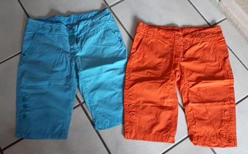 2xMeisjes bermuda oranje/blauw - JBC -maat 170 beschikbaar voor biedingen