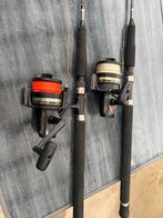 2 boothengels met molen en draad, Sports nautiques & Bateaux, Pêche à la ligne | Pêche en mer, Enlèvement, Comme neuf, Moulinet