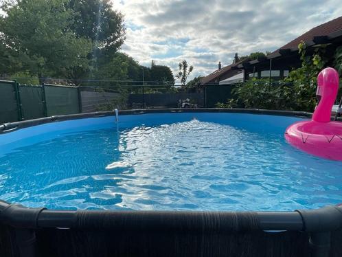 Groot Intex zwembad 458 rond en 122 diep inclusief ALLES twv, Tuin en Terras, Zwembaden, Zo goed als nieuw, Opzetzwembad, 120 cm of meer