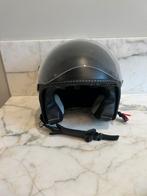 Helm ledermat zwart black Vespa, Fietsen en Brommers, Brommerhelmen, Ophalen, Nieuw