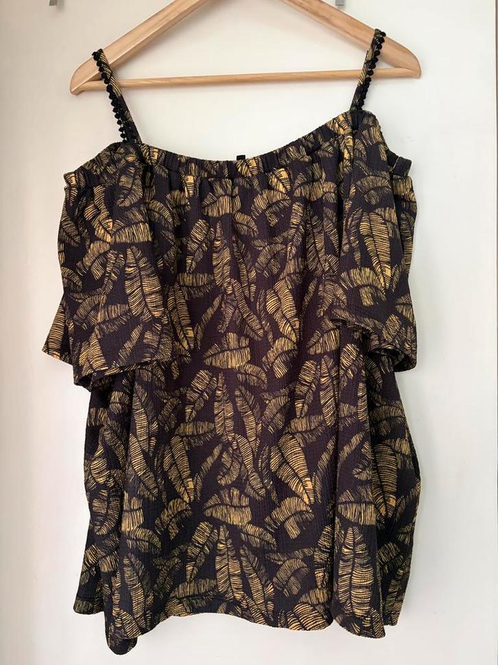 Modieuze top met donsmouwen van M&S, 3xL, Kleding | Dames, Jumpsuits, Zo goed als nieuw, Maat 46/48 (XL) of groter, Overige kleuren