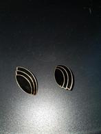 Paire de boucles d’oreilles noire et dorée, Enlèvement ou Envoi, Utilisé