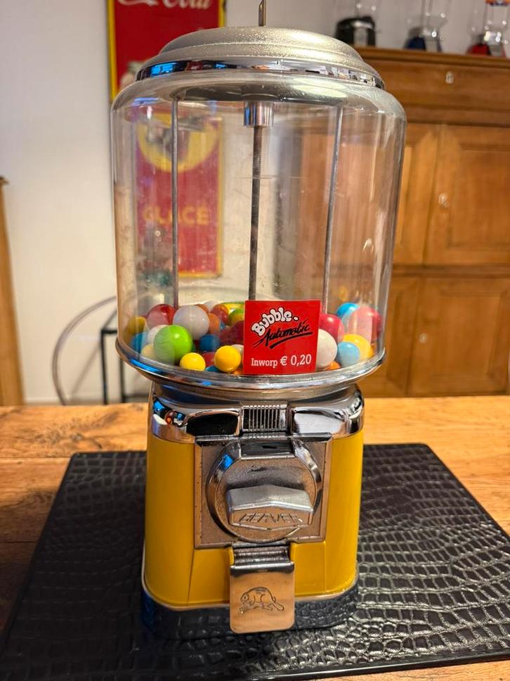 Distributeur chewing gum beaver jaune canada, Verzamelen, Automaten | Overige, Gebruikt, Ophalen of Verzenden