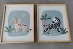 Jungle wanddecoratie met luipaard- en zebraprint 35x45cm, Ophalen, Zo goed als nieuw, Wanddecoratie