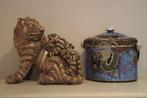Vintage Japon Satsuma 1920 tigre céramique statue, Enlèvement ou Envoi