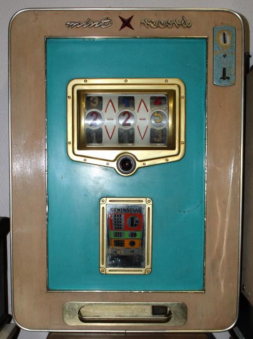 Mint Record penny machine / jacpot / slot / kansspel / 1957, Verzamelen, Automaten | Gokkasten en Fruitautomaten, Gebruikt, Euro