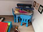 Table enfant en plastique bleu ikea et ses 2 chaises, Kinderen en Baby's, Ophalen, Gebruikt