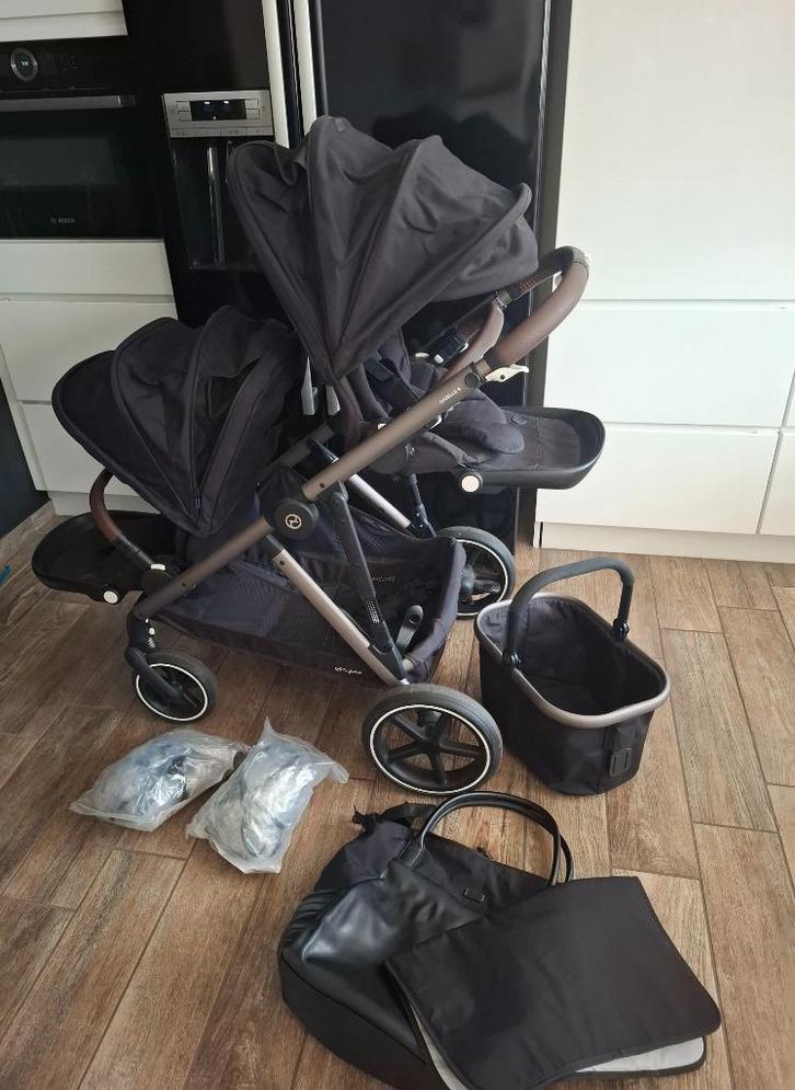 Cybex Gazelle S met bruine leer+accessories, Kinderen en Baby's, Buggy's, Zo goed als nieuw, Overige merken, Regenhoes, Ophalen