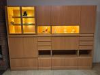 Wandkast + barkast + tafel + 8 stoelen, Huis en Inrichting, Ophalen, 250 tot 300 cm, Gebruikt, 200 cm of meer