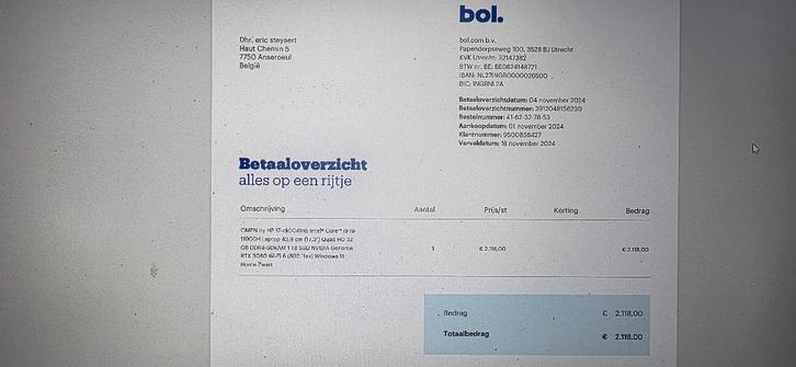 Laptop HP Omen 14 maand oud te koop, Computers en Software, Windows Laptops, Zo goed als nieuw, 17 inch of meer, 4 Ghz of meer