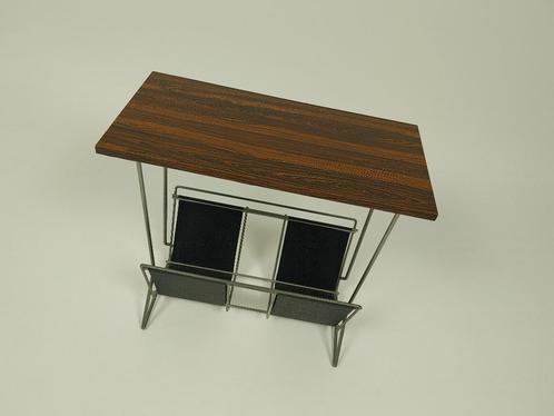 Vintage Bijzettafel met Tijdschriftenhouder, Jaren 60, Huis en Inrichting, Woonaccessoires | Krantenbakken en Lectuurbakken, Gebruikt