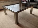 Salontafel origineel jaren 80, Huis en Inrichting, Ophalen, 50 tot 75 cm, Vierkant, Glas