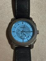 Montre Fossil Chronographe – Bracelet cuir noir, Bijoux, Sacs & Beauté, Enlèvement ou Envoi, Comme neuf, Acier, Cuir